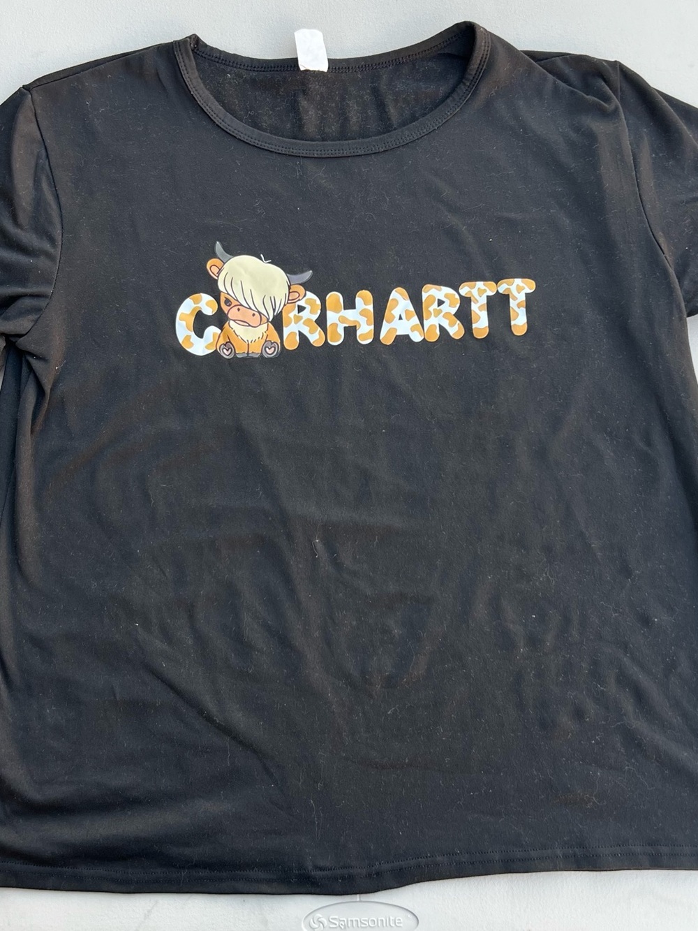 Carhartt Black Long Sleeve Tee with Giraffe Accent